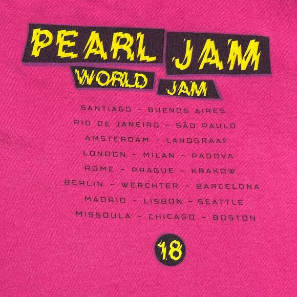 Pearl Jam Tee 2018 World Jam Tour Shirt Pink Graphic Band Shirt Sz S - Picture 4 of 4